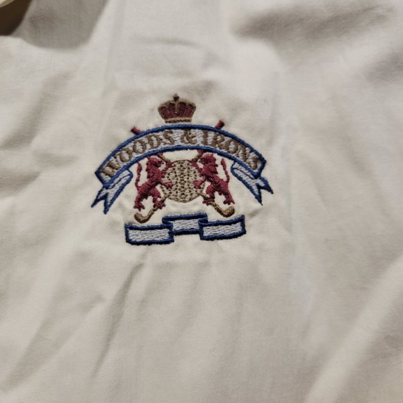 Woods & Irons Royal Golf Course Jacket Beige Mens Size L Rare Logo Button - Picture 3 of 15